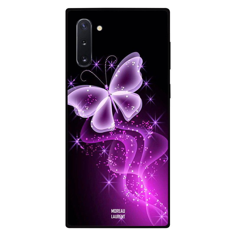 

Moreau Laurent Samsung Note 10 Mobile Phone Back Cover, Lighting Pink Butterfly
