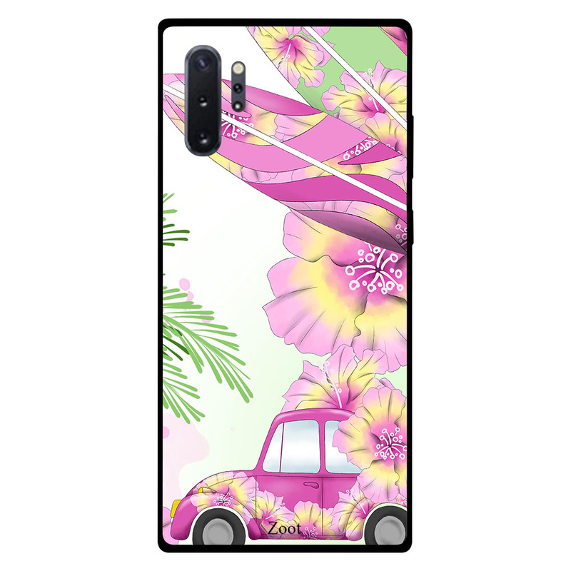 

Zoot Samsung Note Plus Mobile Phone Back Cover, Pink Car N Leaves