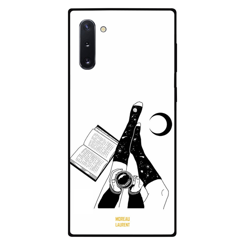

Moreau Laurent Samsung Note 10 Mobile Phone Back Cover, Holding Cup in Hands