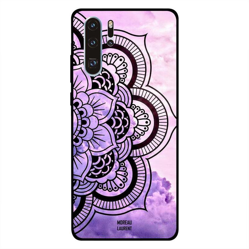 

Moreau Laurent Huawei P30 Pro Mobile Phone Back Cover, Black and White Flower Left Side