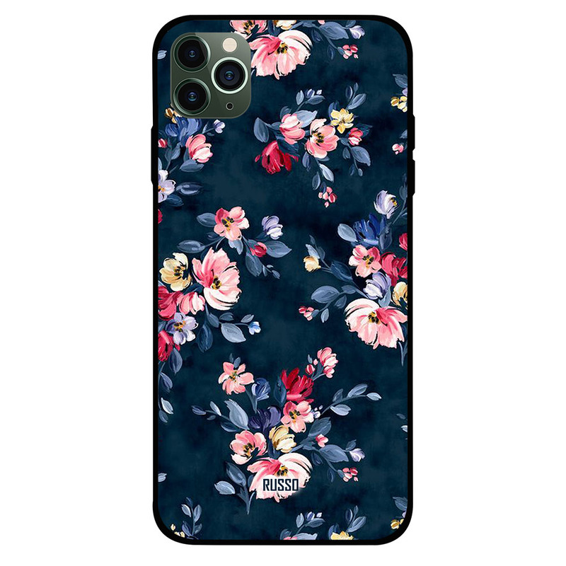 

Russo Apple iPhone 11 Pro Mobile Phone Back Cover, Hand Painted Flowers