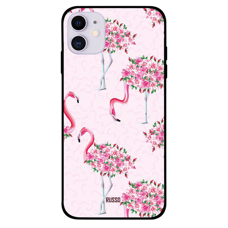 

Russo Apple iPhone 11 Mobile Phone Back Cover, Flowers Art Flamingo