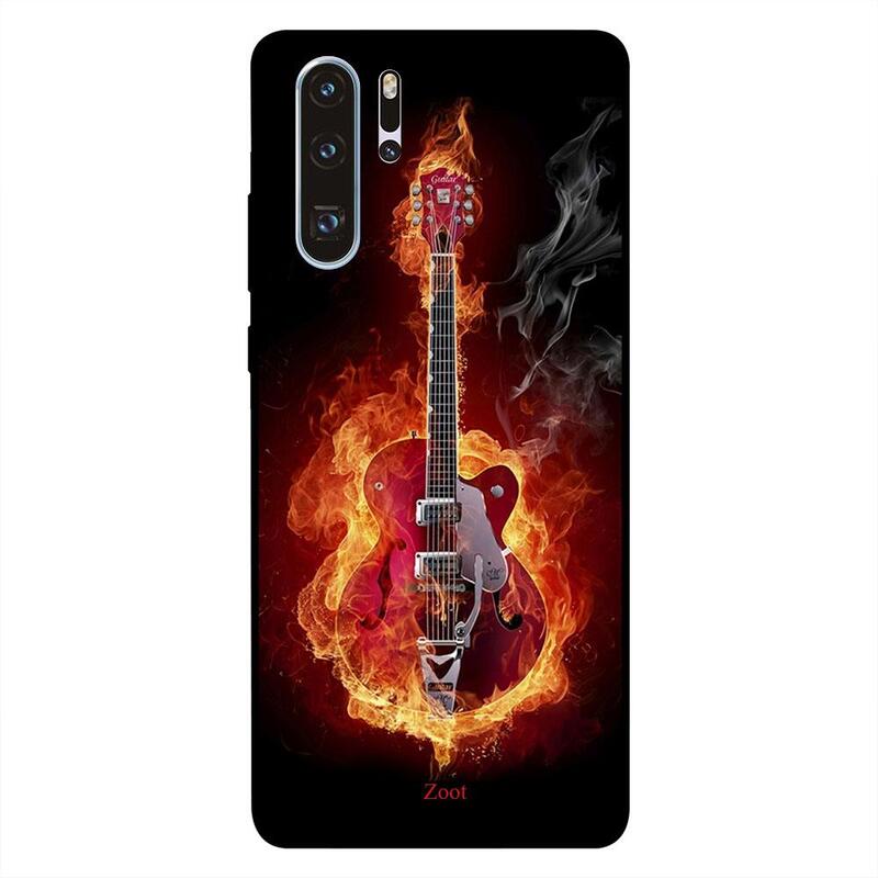 

Zoot Huawei P30 Pro Mobile Phone Back Cover, Fire Guitar