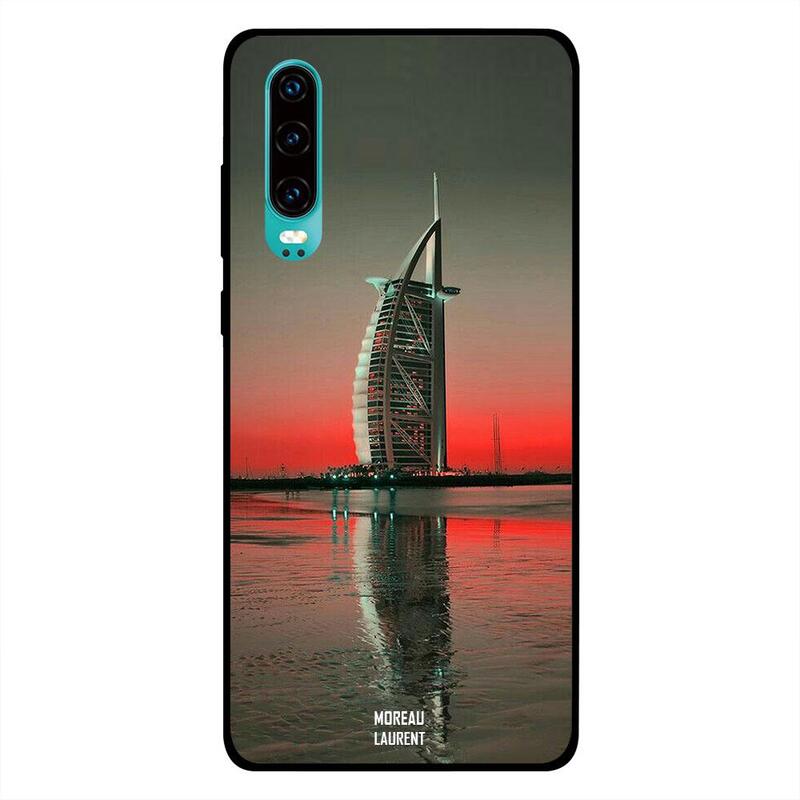 

Moreau Laurent Huawei P30 Mobile Phone Back Cover, Burj Al Arab Close Red