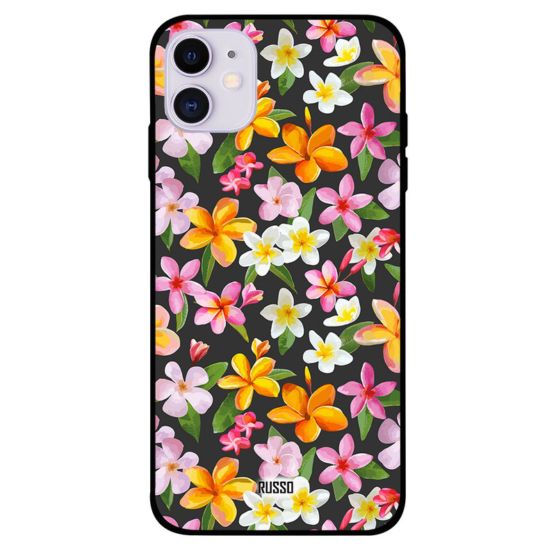 

Russo Apple iPhone 11 Mobile Phone Back Cover, Printed Flowers Art