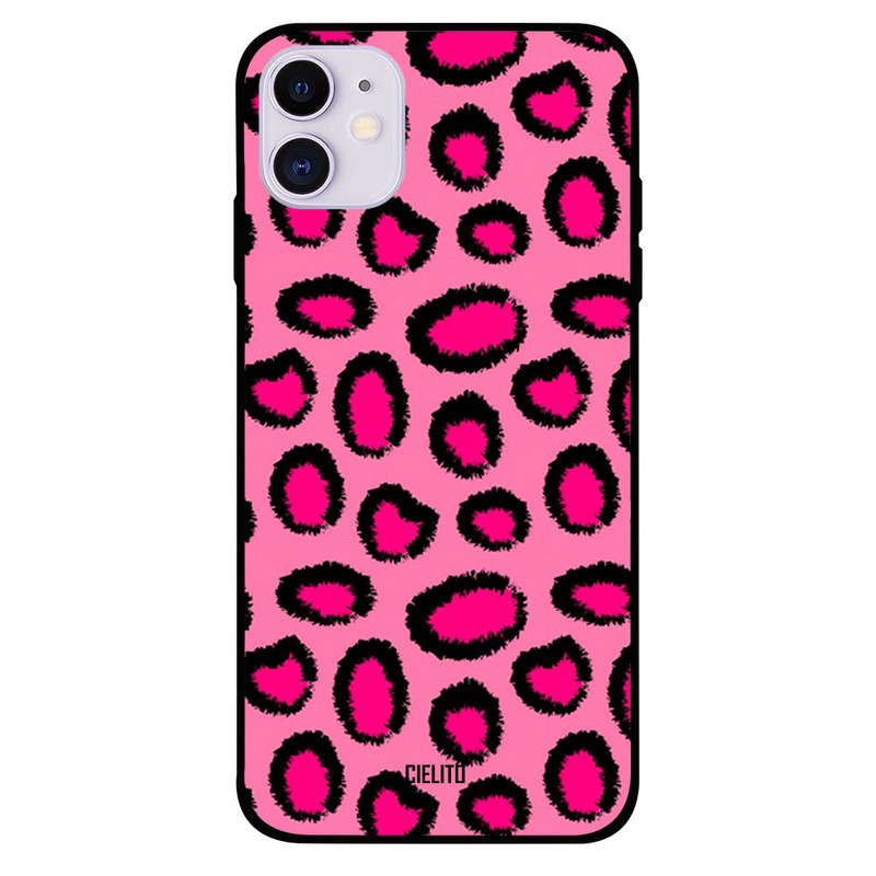 

Cielito Apple iPhone 11 Mobile Phone Back Cover, Pink And Black Cheetah Print