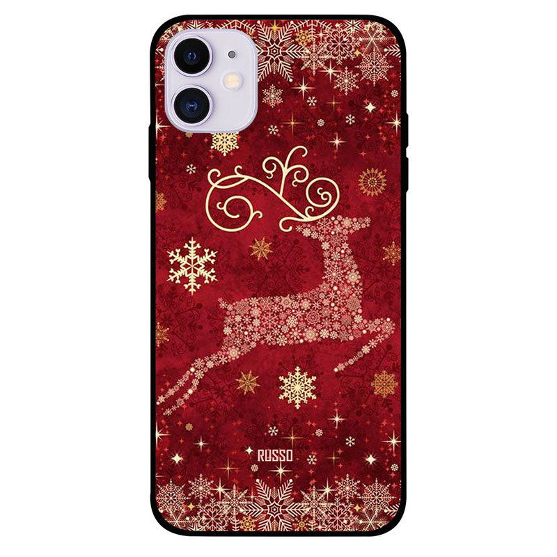 

Russo Apple iPhone 11 Mobile Phone Back Cover, Christmas Deer Running
