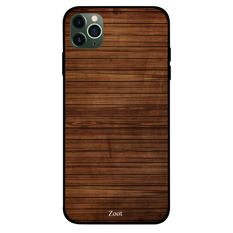 

Zoot Apple iPhone 11 Pro Max Mobile Phone Back Cover, Wooden Drak Brown Mulit Lines