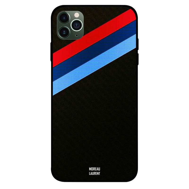 

Moreau Laurent Apple iPhone 11 Pro Max Mobile Phone Back Cover, Three Lines of Red & Blue Color Pattern