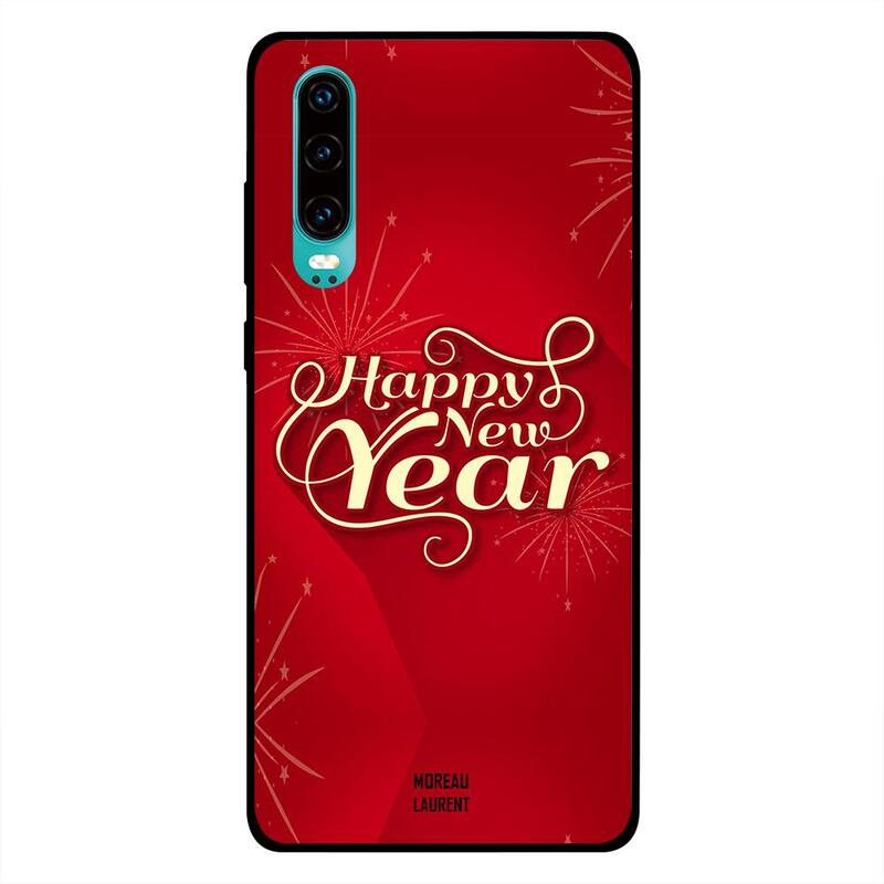 

Moreau Laurent Huawei P30 Mobile Phone Back Cover, Happy New Year Red