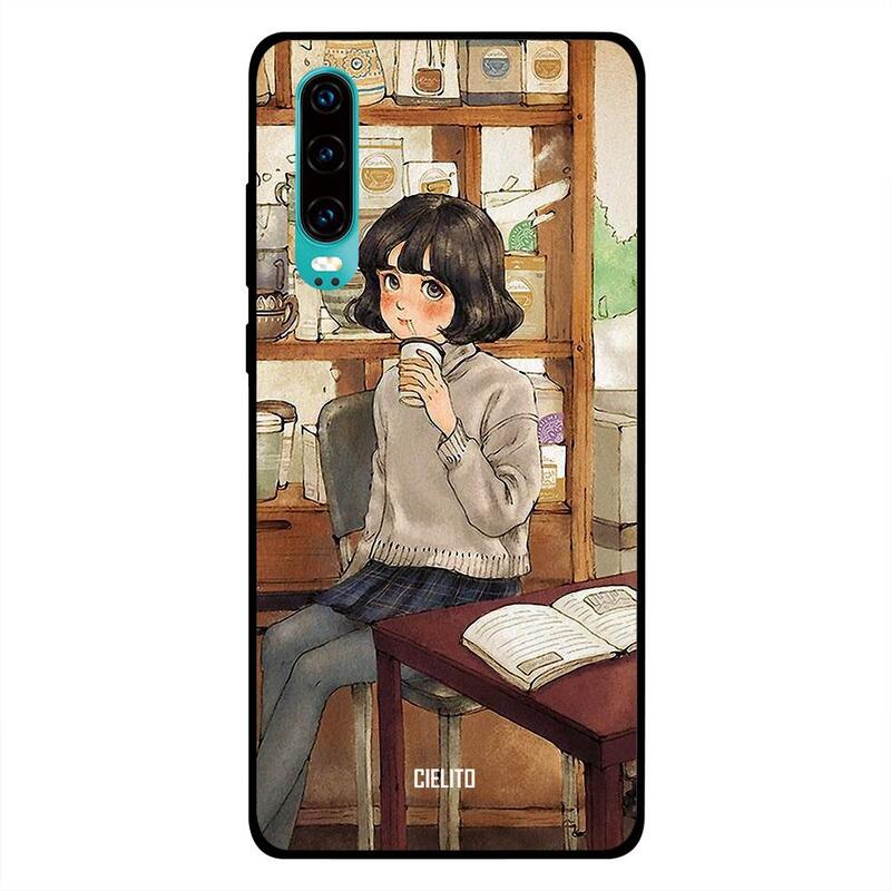 

Cielito Huawei P30 Mobile Phone Back Cover, Cute Girl Painting