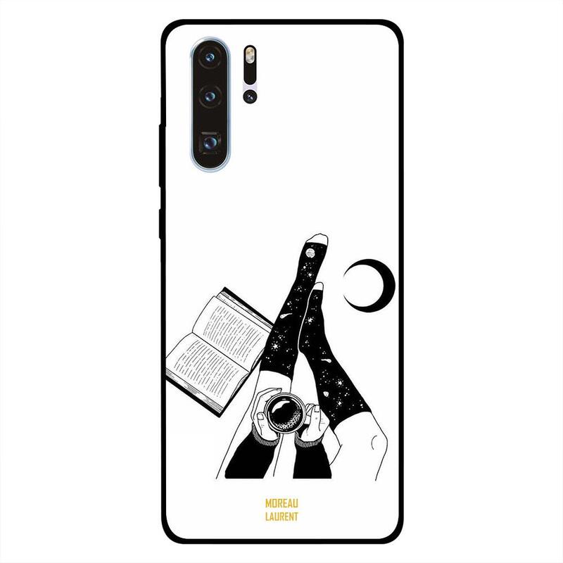 

Moreau Laurent Huawei P30 Pro Mobile Phone Back Cover, Holding Cup in Hands