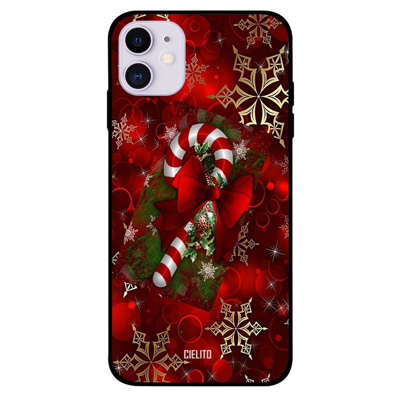 

Cielito Apple iPhone 11 Mobile Phone Back Cover, Christmas Candy Cane