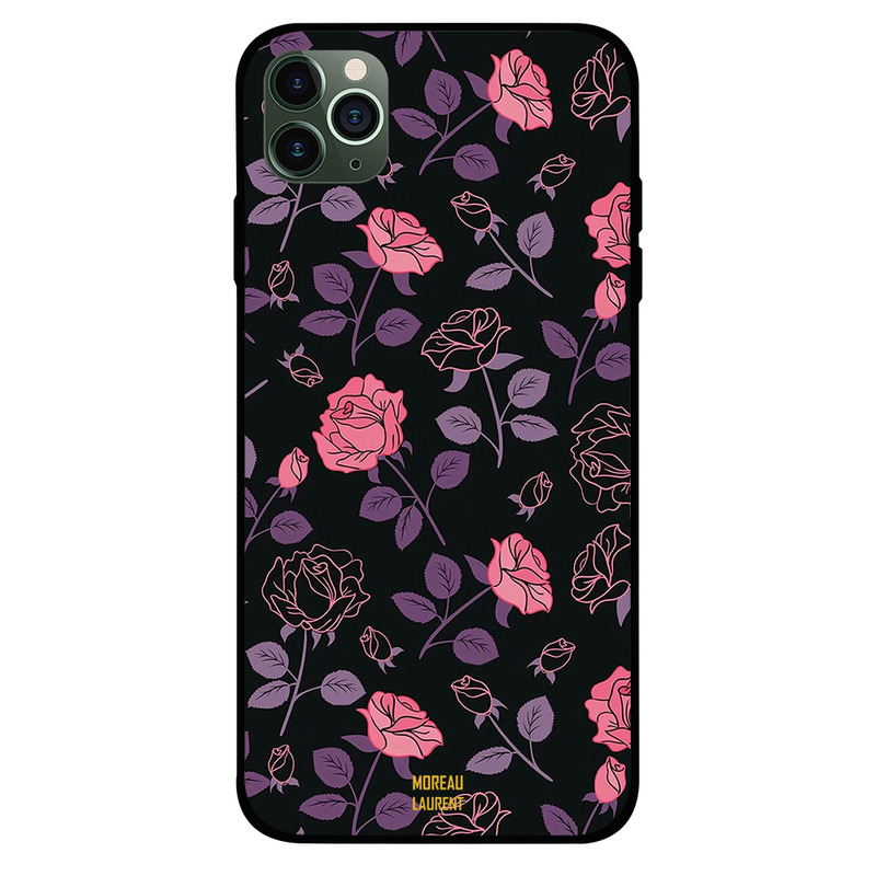 

Moreau Laurent Apple iPhone 11 Pro Mobile Phone Back Cover, Pink and Purple Flowers