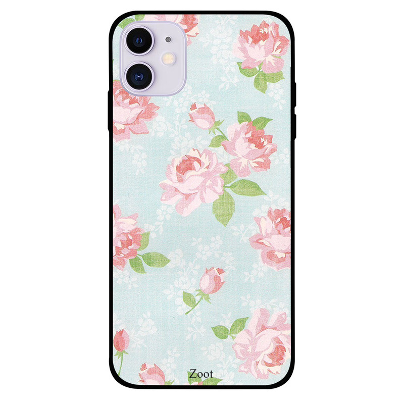 

Zoot Apple iPhone 11 Mobile Phone Back Cover, Blue Pink Rose
