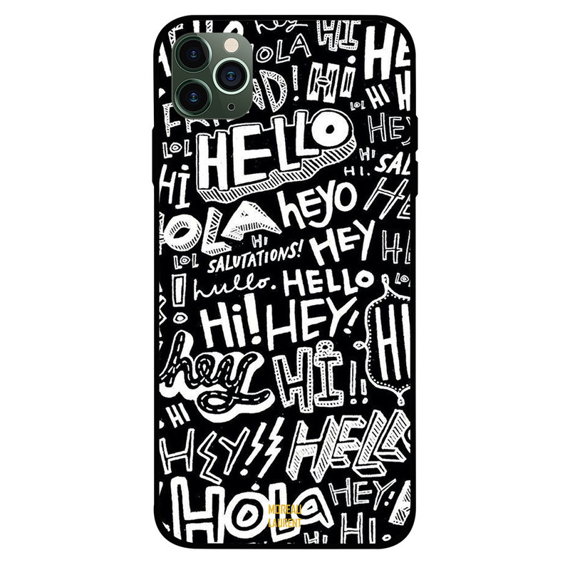 

Moreau Laurent Apple iPhone 11 Pro Max Mobile Phone Back Cover, Hi Hello Tags