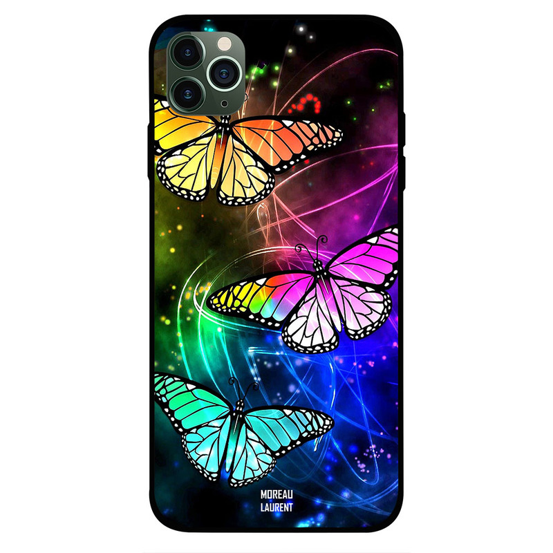 

Moreau Laurent Apple iPhone 11 Pro Mobile Phone Back Cover, Rainbow Color Butterflies