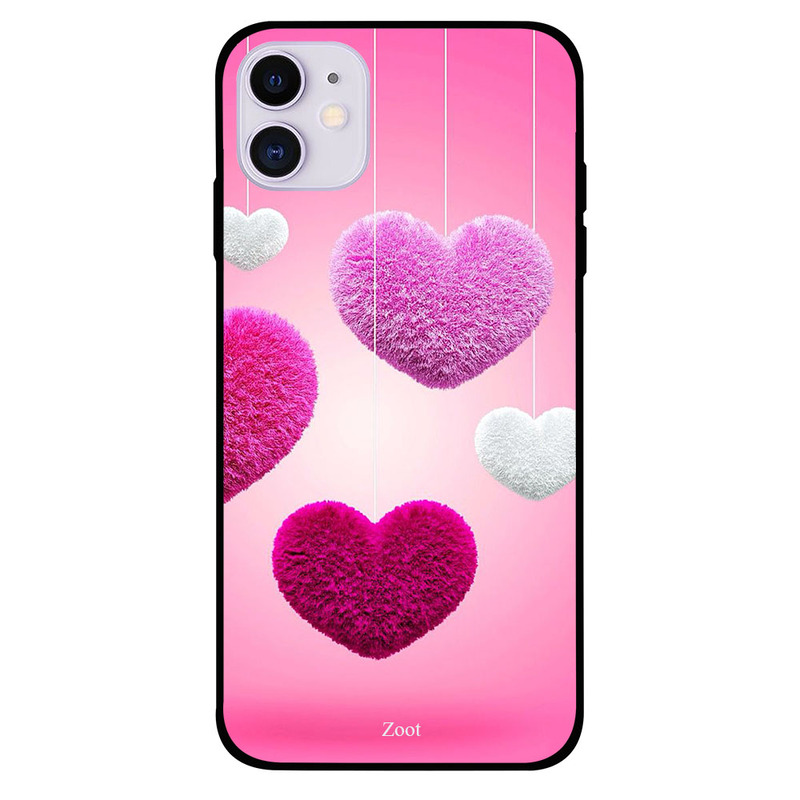 

Zoot Apple iPhone 11 Mobile Phone Back Cover, Colored Hearts