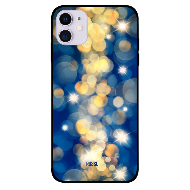 

Russo Apple iPhone 11 Mobile Phone Back Cover, Blue Sparkling Circles