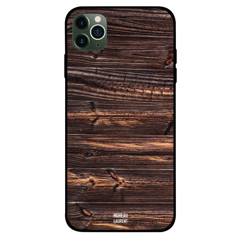 

Moreau Laurent Apple iPhone 11 Pro Mobile Phone Back Cover, Dark Brown Old Wood Pattern