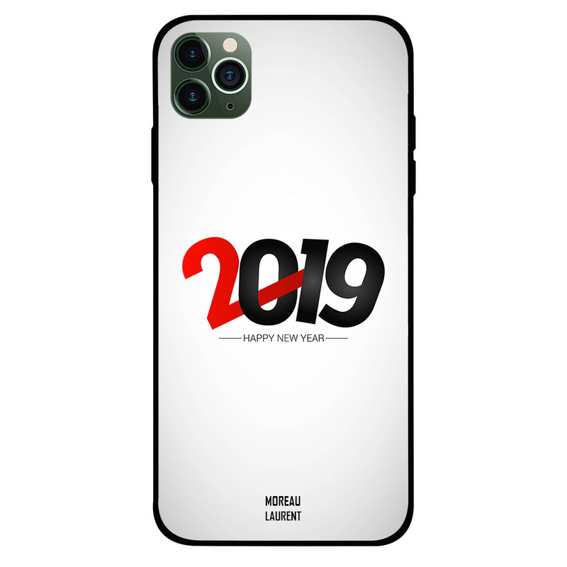 

Moreau Laurent Apple iPhone 11 Pro Max Mobile Phone Back Cover, Happy New Year 2019 Red & Black