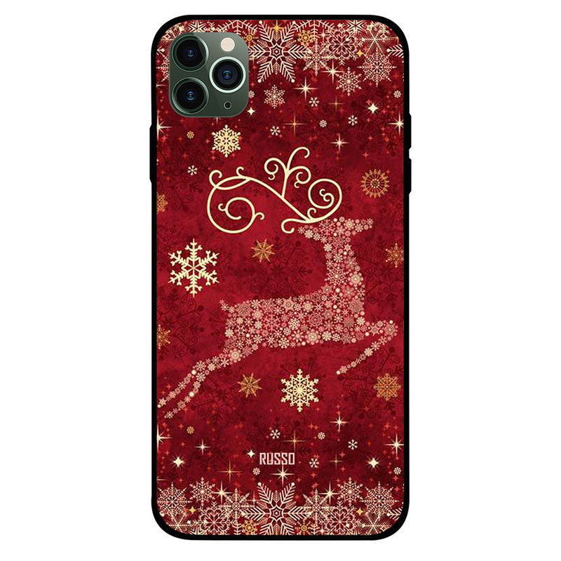 

Russo Apple iPhone 11 Pro Max Mobile Phone Back Cover, Christmas Deer Running