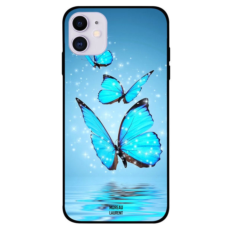 

Moreau Laurent Apple iPhone 11 Mobile Phone Back Cover, Light Blue Butterfly
