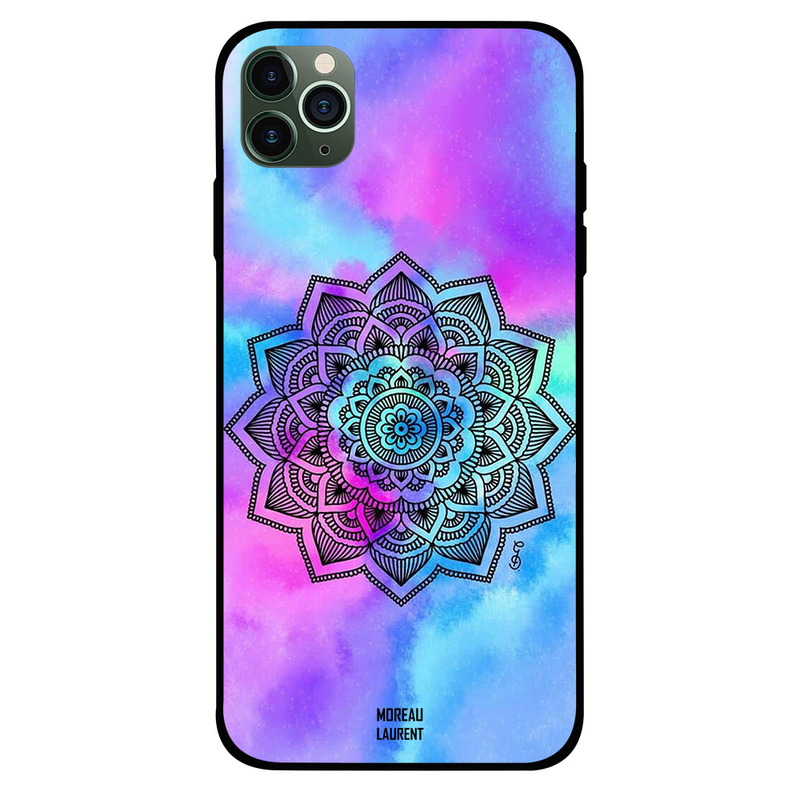 

Moreau Laurent Apple iPhone 11 Pro Mobile Phone Back Cover, Flower at Centre Blue Colors