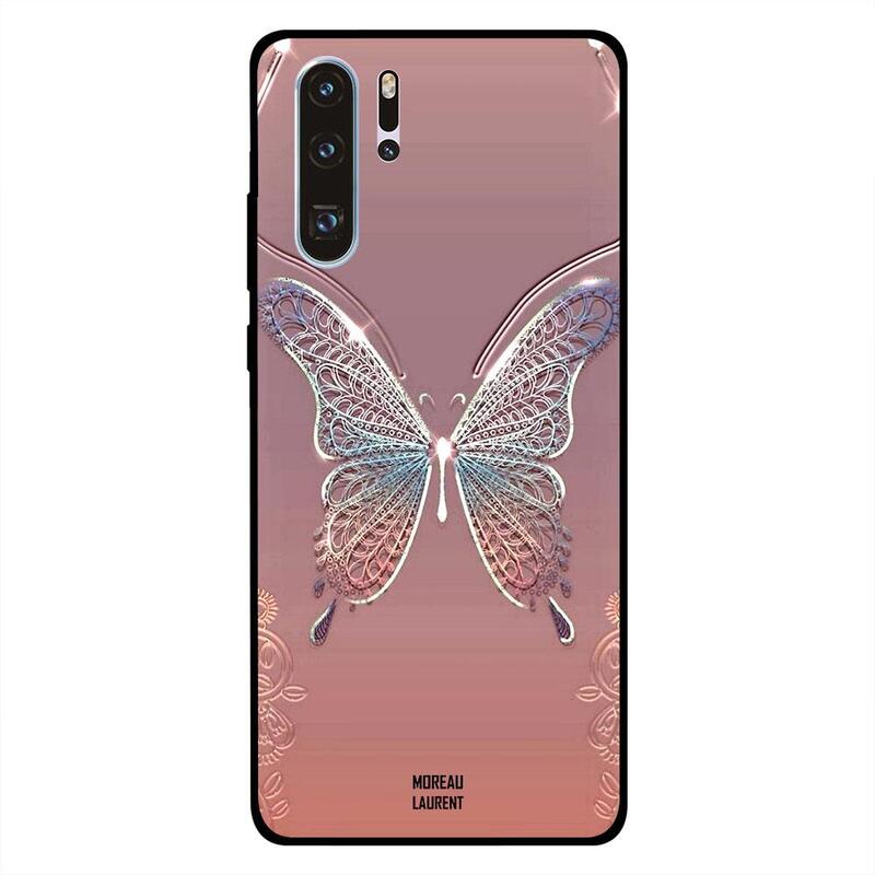 

Moreau Laurent Huawei P30 Pro Mobile Phone Back Cover, Silver Golden Butterfly