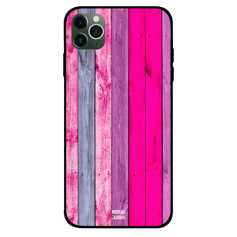 

Moreau Laurent Apple iPhone 11 Pro Mobile Phone Back Cover, Full Pink & Grey Wooden Pattern