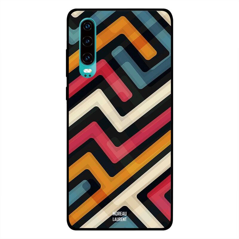 

Moreau Laurent Huawei P30 Mobile Phone Back Cover, Paths of Multiple Colors Pattern