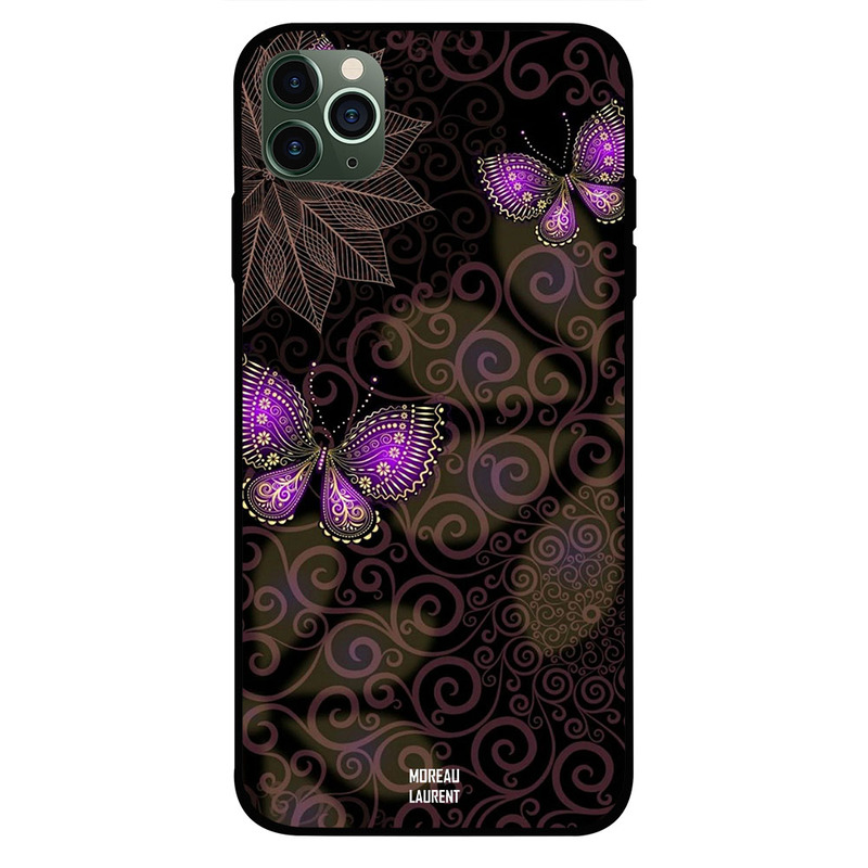 

Moreau Laurent Apple iPhone 11 Pro Max Mobile Phone Back Cover, Floral Big and Pink Butterflies