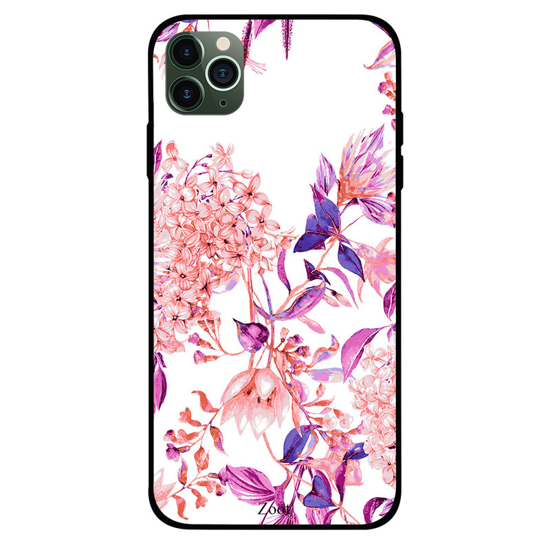 

Zoot Apple iPhone 11 Pro Mobile Phone Back Cover, Pink Purple Flower Pattern