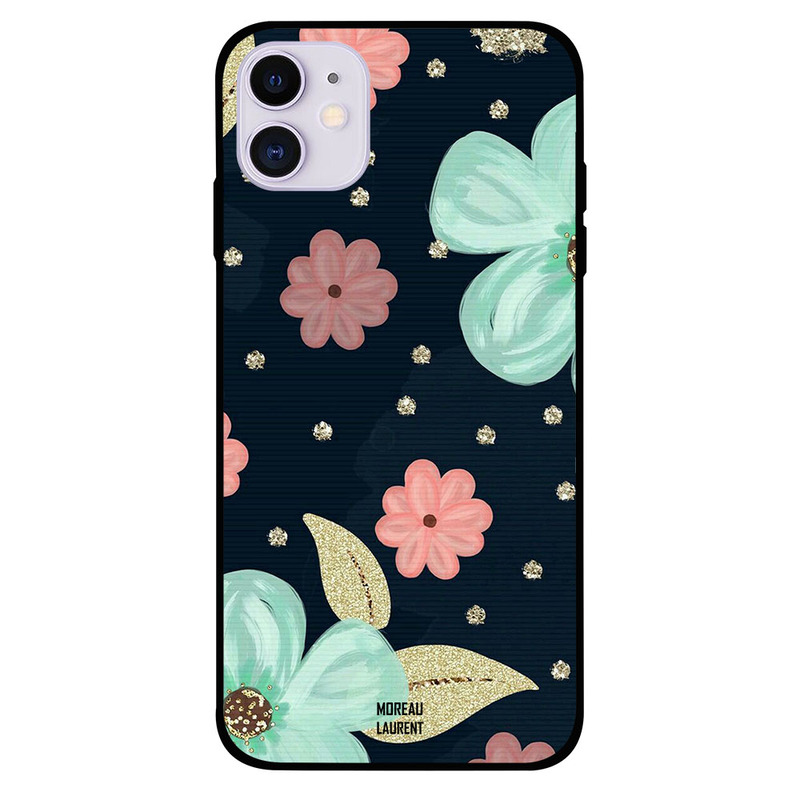 

Moreau Laurent Apple iPhone 11 Mobile Phone Back Cover, Green and Pink Flowers