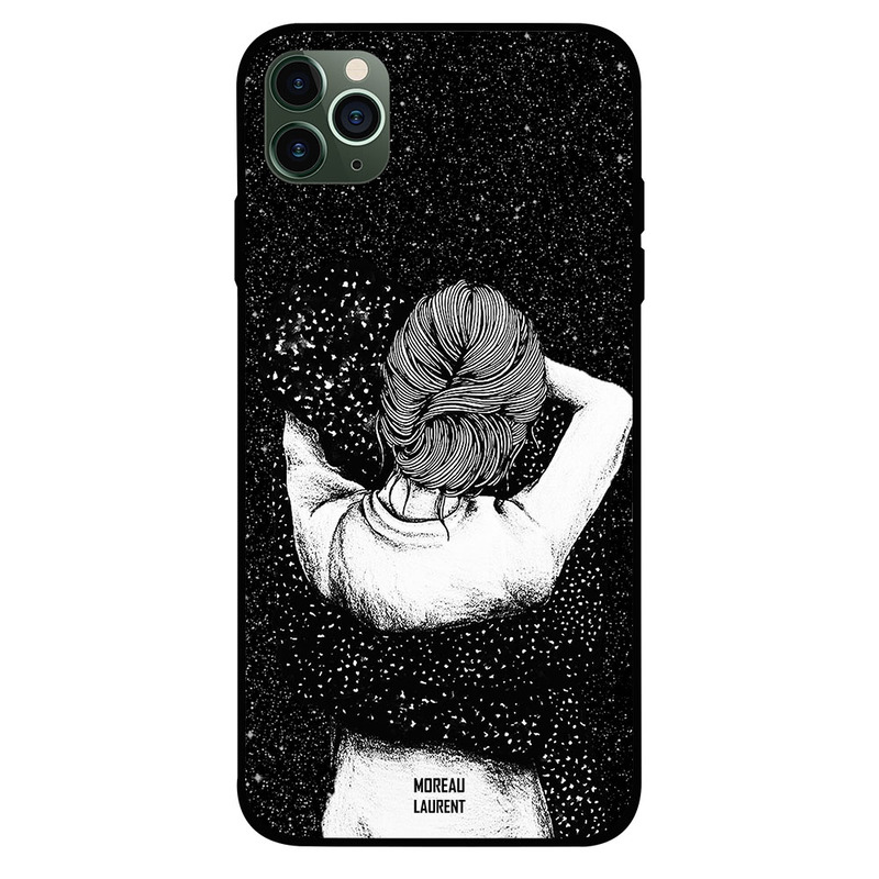 

Moreau Laurent Apple iPhone 11 Pro Max Mobile Phone Back Cover, Night Imagination of Doodle Girl