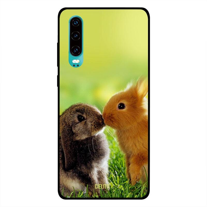 

Cielito Huawei P30 Mobile Phone Back Cover, Cute Loving Bunnies