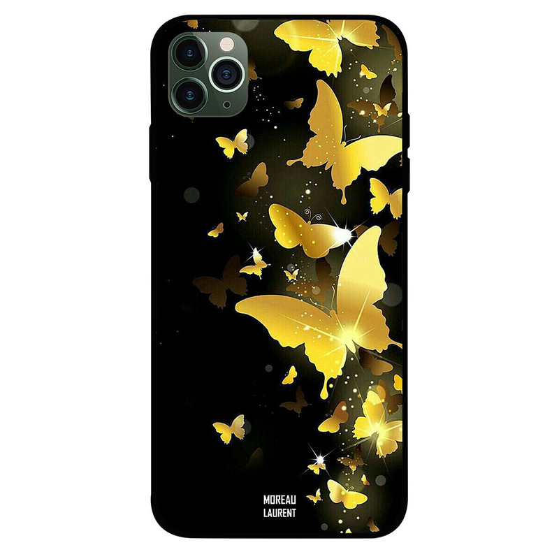 

Moreau Laurent Apple iPhone 11 Pro Max Mobile Phone Back Cover, Yellow Butterflies Flying