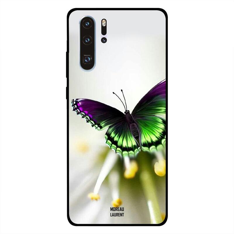 

Moreau Laurent Huawei P30 Pro Mobile Phone Back Cover, Purple Green Butterfly