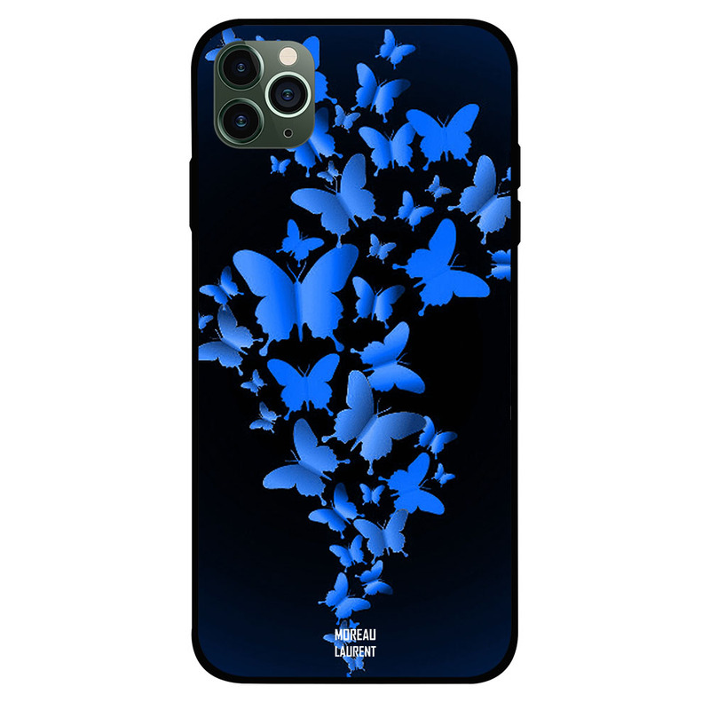 

Moreau Laurent Apple iPhone 11 Pro Max Mobile Phone Back Cover, Blue Butterflies