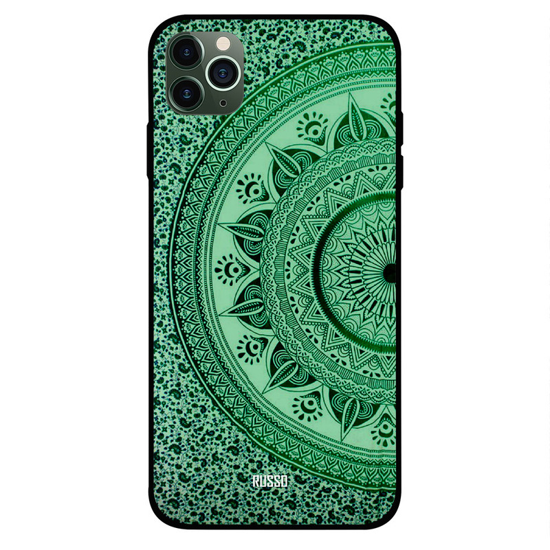 

Russo Apple iPhone 11 Pro Max Mobile Phone Back Cover, Sea Green Mandala Art