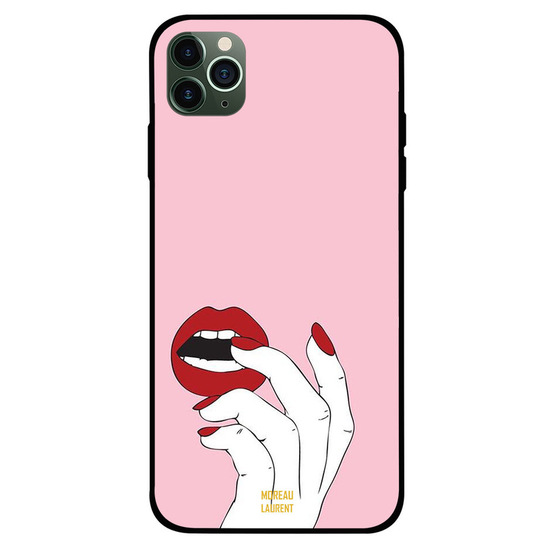 

Moreau Laurent Apple iPhone 11 Pro Mobile Phone Back Cover, Bitting Finger with Red Lips