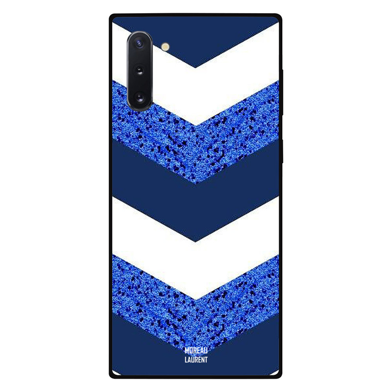 

Moreau Laurent Samsung Note 10 Mobile Phone Back Cover, Dark Blue Gliter & White Matt Pattern
