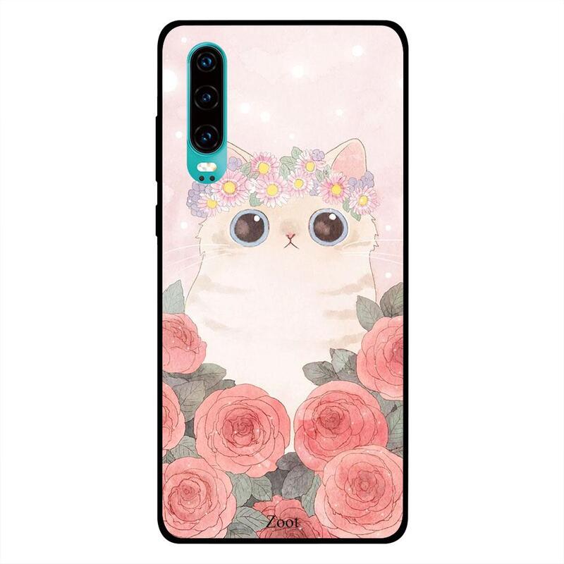 

Zoot Huawei P30 Mobile Phone Back Cover, Cat Roses