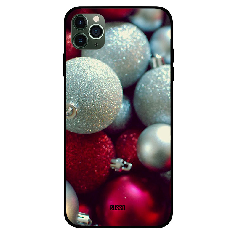 

Russo Apple iPhone 11 Pro Max Mobile Phone Back Cover, Christmas Balls