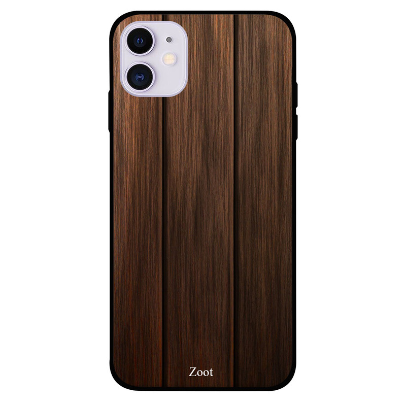 

Zoot Apple iPhone 11 Mobile Phone Back Cover, Wooden Dark Brown Shiney