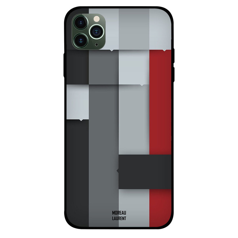 

Moreau Laurent Apple iPhone 11 Pro Mobile Phone Back Cover, Black Grey White Red Pattern