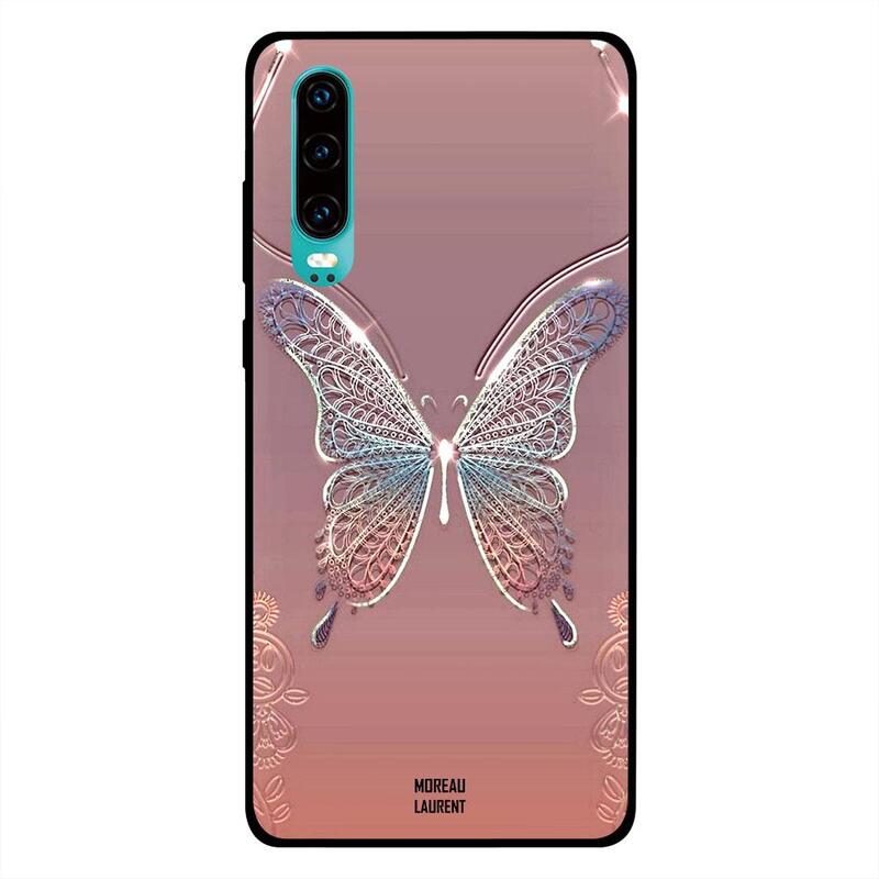 

Moreau Laurent Huawei P30 Mobile Phone Back Cover, Silver Golden Butterfly