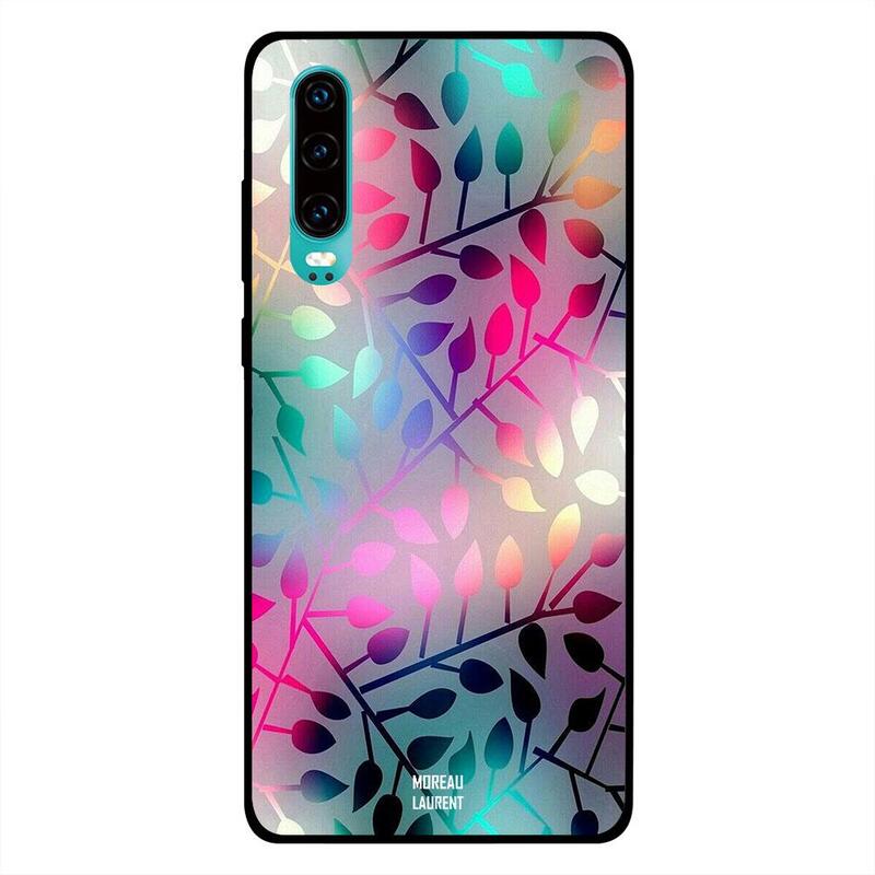 

Moreau Laurent Huawei P30 Mobile Phone Back Cover, Rainbow Colors Floral Pattern