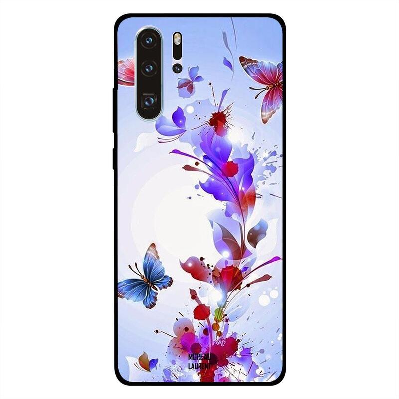 

Moreau Laurent Huawei P30 Pro Mobile Phone Back Cover, Light Blue Floral Butterflies