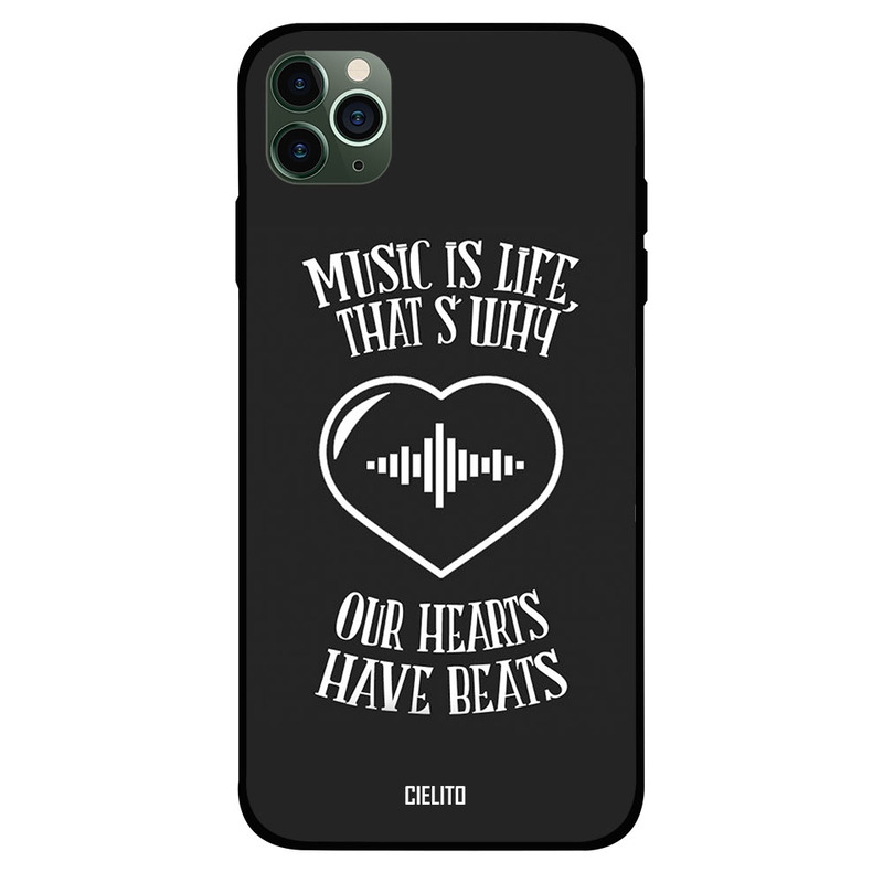 

Cielito Apple iPhone 11 Pro Max Mobile Phone Back Cover, Music And Heart Beats